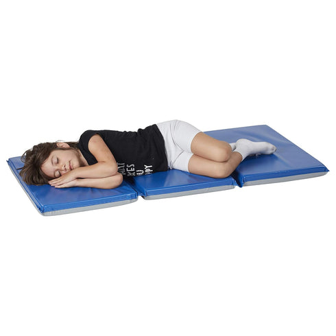 ECR4Kids-ELR-0883 3-Fold 2" Everyday Daycare Rest Mat, Folding Rest Mat, Sanitary Design, Low Maintenance, Certified