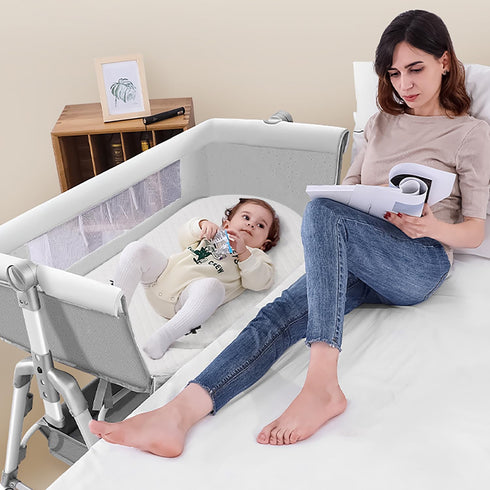 20" 33" 2'' Baby Bassinet Mattress, Breathable, Premium Foam, Hypoallergenic, Non-Toxic, Oval Shaped with Removal