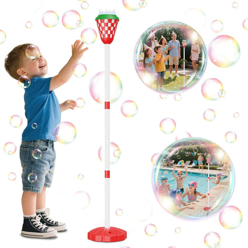 MLDKA Bubble Machine for Kids, Garden Lamp Bubble Toy with Colorful Lighting and Music for Toddlers, Rechargable