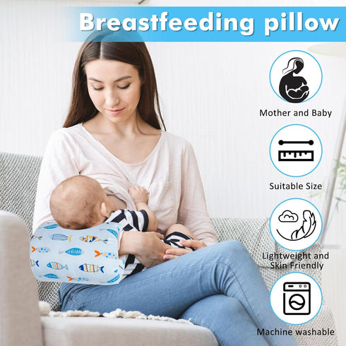 Povkufii Baby Feeding Arm PillowNursing Arm Pillows for BreastfeedingSoft Cotton for Newborn, More Support for Mom
