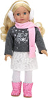 Sophia's 6 Piece Outfit Set for 18'' Dolls - Sweater, Skirt and Accessories, Gray and White