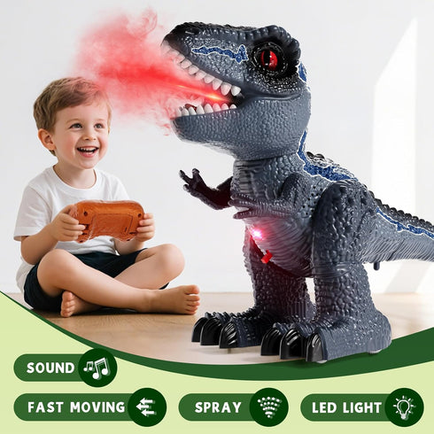 3-5 5-7, 3 4 5 6 7 8 Toddlers Remote Control Dinosaur Robot Toys for Kids RC Dinosaur Toy with Roaring Sounds, Spray