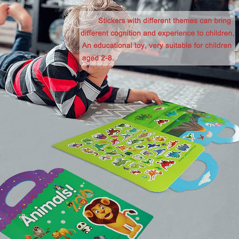 Yowlieu 3 Sets 3 4 5 3-5 Reusable Sticker Books for Kids, Travel Removable Toddler Sticker Books for Year Old Girls