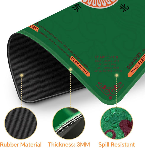 SiDreea 32.432.4 Inch Mahjong Mat, Noise Reduction Anti-Slip Mahjong Mat for Table, Mahjong Table Mat for Poker, Card
