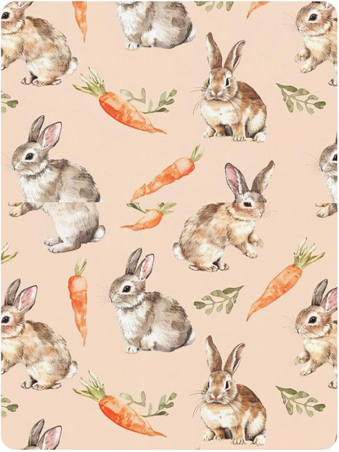 SEHANY 52"x28" Cute Easter Rabbits Fitted Crib Sheet - Soft Breathable Cotton Baby Crib Sheets for Standard Crib