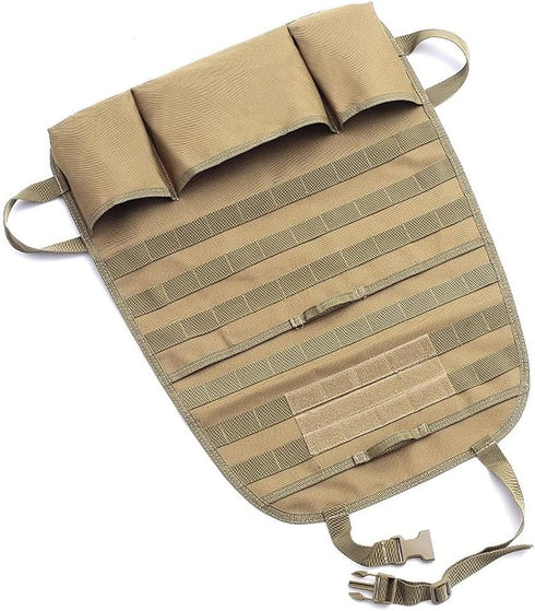 Car Seat Back Organizer, Tactical Molle Nylon Vehicle Panel, Universal Fit Car Backseat Cover Protector, Tan