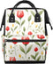 Hsnar Blooming Tulip Flower Waterproof Diaper Bag Backpack Large Capacity Baby Bag with