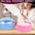 2Pcs Talcum Powder Brush with Holder, Dusting Powder with Puff for Women, Pink and Blue Colors, Easy to Clean