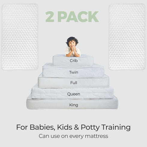 LegacyHOME 2 Pack, Toddler Mattress Pads - XL Bed Pads for Potty Training Kids, Toddler Pee Pads for Bed, Bed Pee Pads