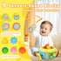7-in-1 18+ 9 Activity Cube Drum Montessori Toys for Baby Months, Busy Toys for Toddlers with Sensory Shape Blocks