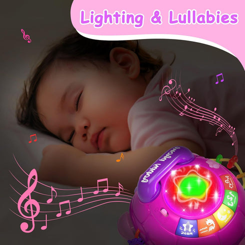 6 12 Tummy 7 8 9 12 3 4 5 Ussybaby Musical Turtle Baby Toys to Month,Infant Light-up Musical Time Toy with Phone,Baby
