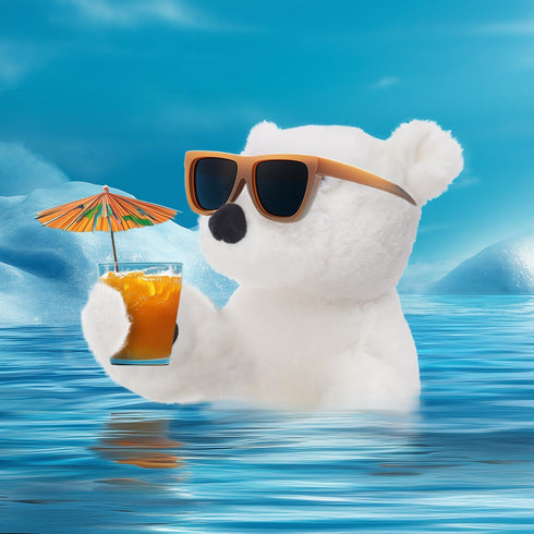 Plush White Polar Bear Stuffed Animal Toy, Soft Cuddly Apricot Lamb for Child (8 Inches)