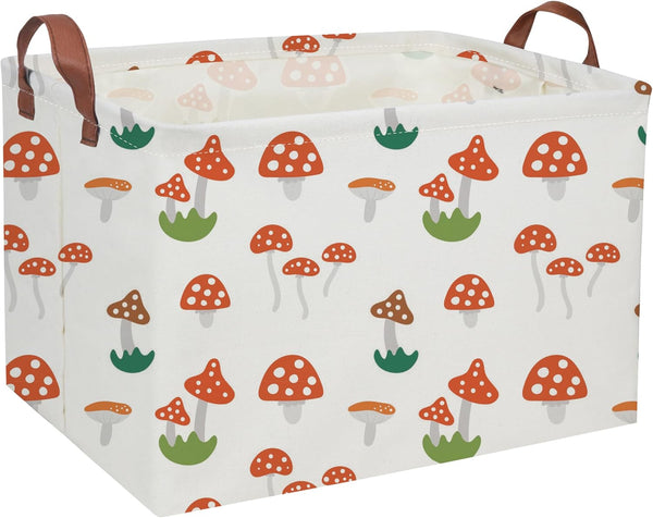 DDBASKET Kids Basket Mushroom Baskets Boys and Girls Basket Rectangular Cute Storage Bin