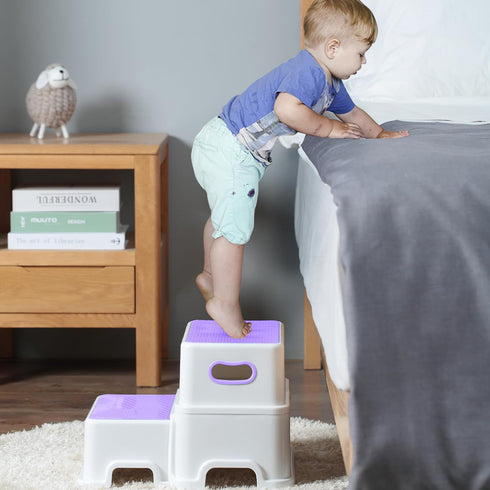 Stool,2 Victostar Toddler Step Kids Step Stool for Bathroom Sink,Baby Potty Stool with Anti-Slip Surface and Rubber