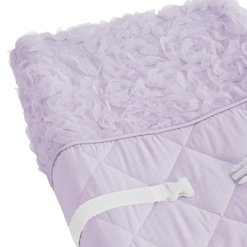 Sweet Jojo Designs Purple Floral Rose Girl Baby Nursery Changing Pad Cover - Solid Light Lavender Flower Luxurious