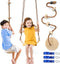 Tree Swing Climbing Rope 2 Pack with Platforms, Red Disc Swings Seat, Outdoor Playground Set Accessories, Khaki