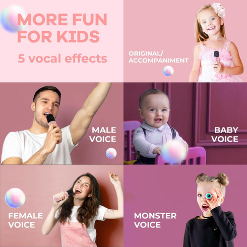 YLL 2 3, 4, 5, 6, 7, 8, 9, 10+ Mini Karaoke Machine for Kids Adults, Portable Bluetooth Speaker with Wireless
