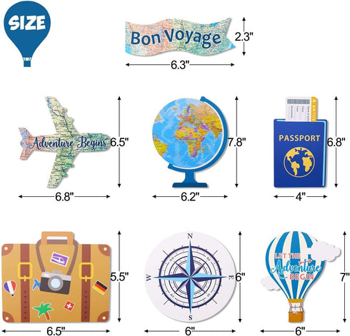 Yaaaaasss! Let The Adventure Begin Centerpieces, Travel Themed Sticks, Bon Voyage Props Set of 21 for Parties
