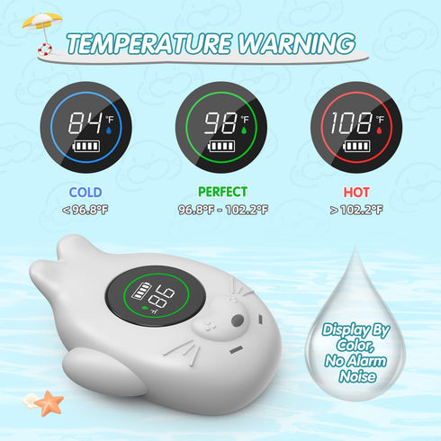 Rechargeable Bath Thermometer for Baby Safety - Floating Shower Temperature Toy for Tub, Pregnancy, Infant, Kids