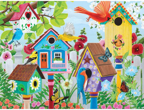 Bits and Pieces 500 Piece Jigsaw Puzzle for Adults - ‘Birdhouse Garden’ by Artist Kathy Bambeck - 18” x 24” Large Piece