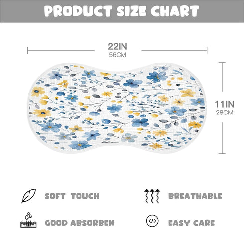 YETTASBIN Wildflower Muslin Baby Burp Cloth, Super Soft Absorbent Cotton Burp Rag Baby Bibs Feeding Cloth for Newborn