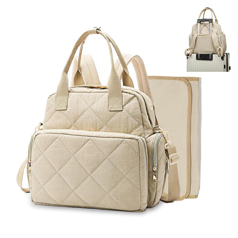 Mozzilog Large Diaper Bags with Changing Pad, 6 in 1 Travel Diapers Backpack,