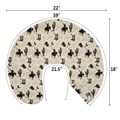 Vintage Western Cowboy Baby Nursing Pillow Covers for Boy Girl Cowboys Boots Hat Horse Cactus Moon Nursery Pillowcase