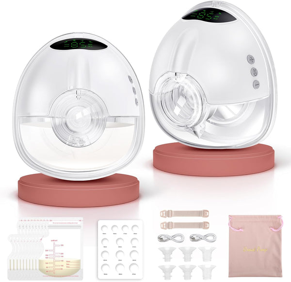 Lulia Breast Pump Hands Free, Wearable Breastfeeding Pump with 4 Mode and