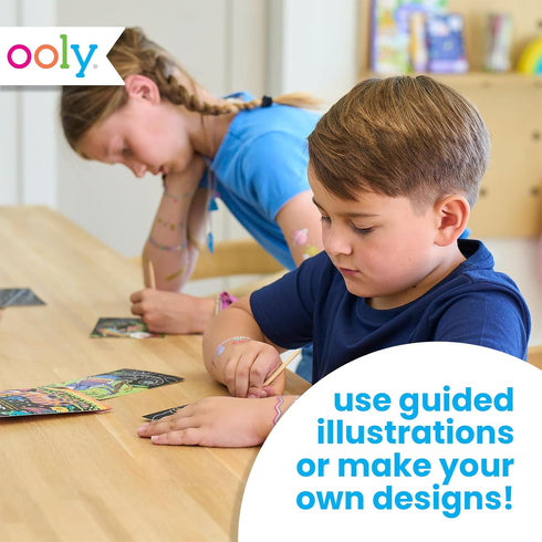 Ooly Mini Scratch & Scribble Art Kit, Friendly Fish, Colorful Scratch Book for Kids Ages 6 and Up, Creative Activity