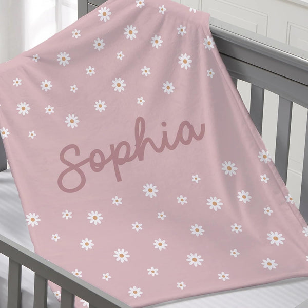 GearHot Personalized Baby Blanket for Kids Girls Boys. Custom Baby Blanket with Name