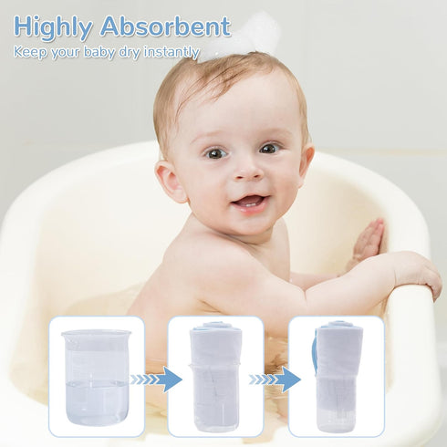 6 Set, 28 28 inch Viviland Pcs Hooded Baby Towels and Washcloths Super Gentle Bath Towels for Newborn Face & Body