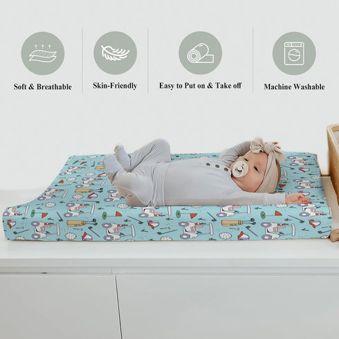 ZoUbqchY 32''16'' Blue Golf Changing Pad Covers for Baby Girls Boys Sports Golfing Fitted Changing Table Cover Mats
