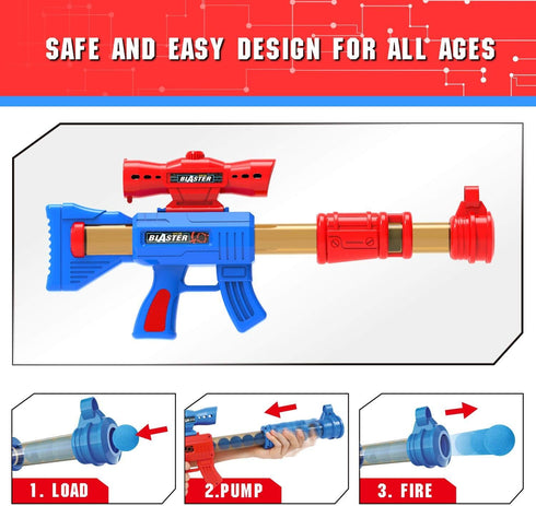 YEEBAY Shooting Game Toy for Kids 6+, 2pk Air Guns & Shooting Target with 24 Foam Balls, Ideal Gift