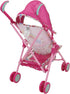 Baby Alive Doll Stroller, Pink & Rainbow, Fits Dolls Up to 24", with Canopy & Storage Basket for Kids