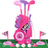 Liberry Toddler Golf Set with Upgraded Kids Golf Cart, Putting Mat for Boys Girls Ages 2-5, Indoor Outdoor Toys (Pink)