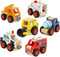 6Pcs Wooden Cars for Toddlers 1-3, Push and Go Vehicle Toys, Hand Push Car Toys for 1+ Year Old, Montessori Toys