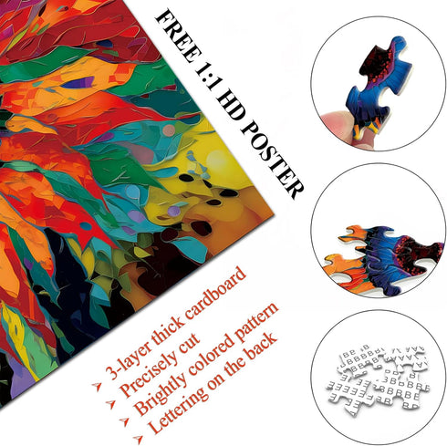 PICKFORU Sunflower Puzzles for Adults 1000 Pieces, Colorful Gradient Flower Fine Art Jigsaw