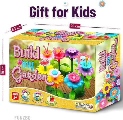 FUNZBO Flower Garden Building Toys for Girls, Toddler Toys for 3-7 Year Olds, Stacking Toys for Outdoor Play