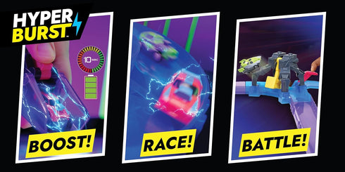 Playset 600+ Hyper Burst Jump Strike | Race and Battle! | Customizable Race Track & Micro Scale Cars | Over MPH Scale