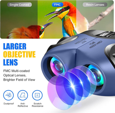 LET'S GO! Compact Binocular for Kids, High Resolution Shockproof Binoculars