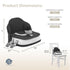 Cozy 636 3-Point 2 Dream On Me Pod Baby Booster Seat for Months, Portable Travel Booster Chair with Safety Harness