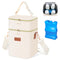 PIIOSER Baby Bottle Tote Bag with Ice Pack, Fits 4 Baby Bottles