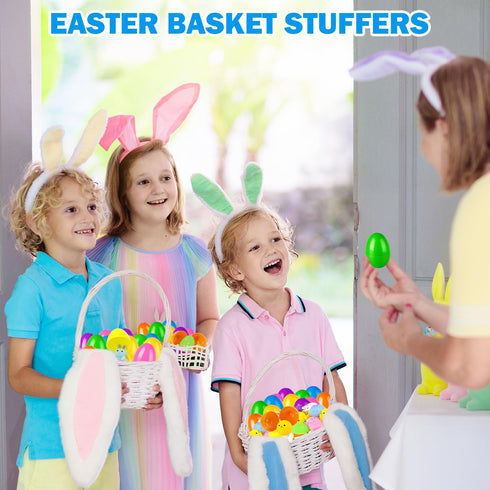 24 24 Easter Egg Fillers Basket Essentials for Kids, PCS Mochi Squishy Fidget Toys Gifts W/ Plastic Eggs, Easter Party