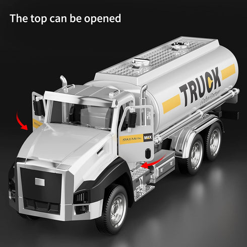 TEMI 3 Pack of Diecast City Transport Vehicles - Garbage, Tanker, Express Delivery, 1/50 Scale Metal Models with