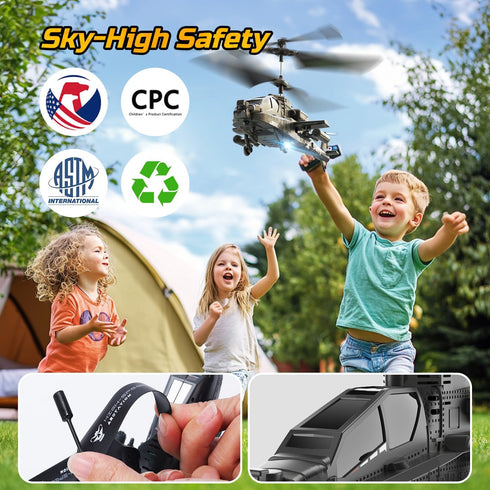 2.4GHz 26 2 8-12 DEERC RC Helicopter, RC Plane for Kids and Adults, Remote Control Helicopter, Mins Flight Time, LED