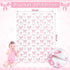 HunnmingRe Set 3 Set Baby Pink Bow Crib Bedding Pcs Crib Baby Blanket, Fitted Sheet, Pillowcase Soft Flannel Nursery