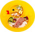 Linowos Silicone Divided Toddler Plates - Portable Non-Slip Suction Plates for Children, BPA Free (Duck-Yellow)