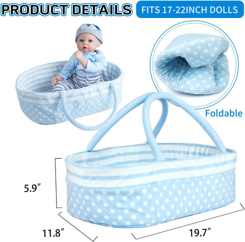 13 17-22 Inches PEDOLLTREE Reborn Baby Dolls Clothes Boy Blue Dog Outfit Accessories Pcs for Reborn Doll Newborn Boy