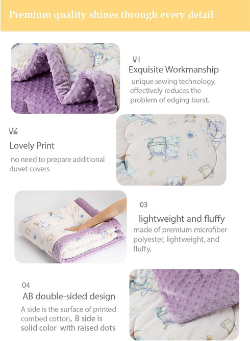 40"x40", Pack Baby Comforter Lightweight Down Alternative Quilted Blanket for n Play, Bassinet & Crib, Soft Minky Dots