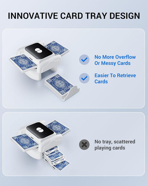 XISZMOG 1-2 10 Rechargeable Automatic Card Shuffler for Decks, Low Noise & Portable Electric Shuffling Machine